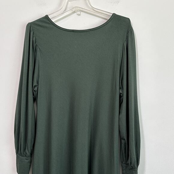 Peruvian Connection Long Puff Sleeve Dress XL Green Pullover Designer Stretch - Picture 8 of 11